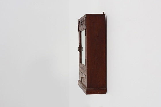 Image 1 of Art Deco scheerkast in hout met afgeschuinde spiegel, Frankrijk