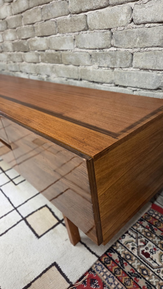 Image 1 of Vintage Scandinavian teak lowboard – Minimalist sideboard from the 60s/70s