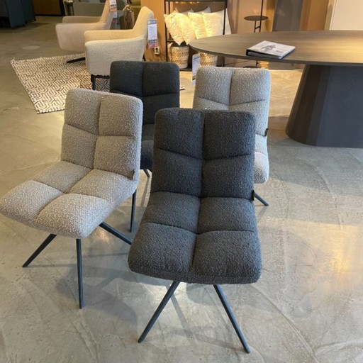 4 chaises de salle à manger Vinny - BOOOD (2 anthracite + 2 sable)