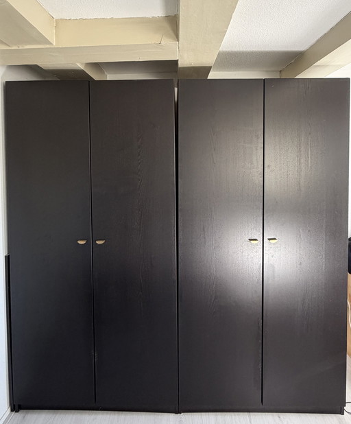 2x Ikea Pax closets in darkbrown/black