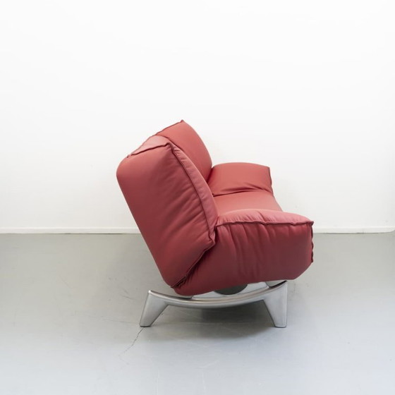 Image 1 of Leolux Tango 3/4-Zits Bank – Rood Leder, Verstelbaar & Luxe