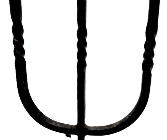 Image 1 of Portacandele triplo grande in ferro battuto antico lavorato a mano