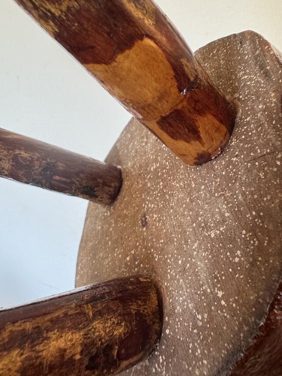 Image 1 of 60's Brutalist wood stools