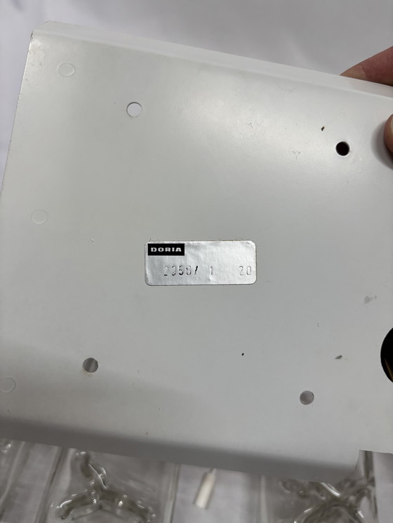 Image 1 of Set of 2 vintage Doria Leuchten ice glass wall lamps 1960s