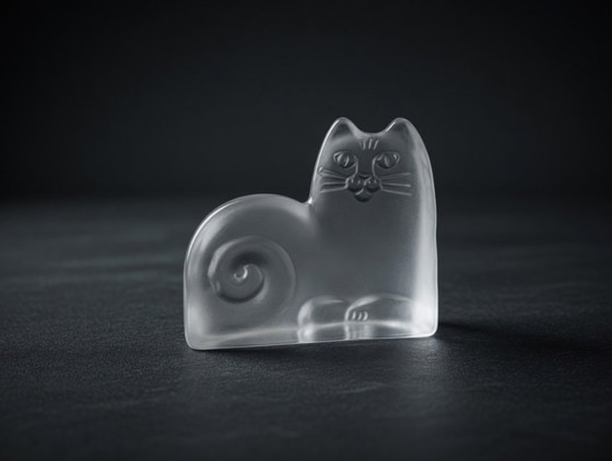 Image 1 of Vintage Lisa Larson Cat – Royal Krona Sweden Crystal 1970s (11 cm)