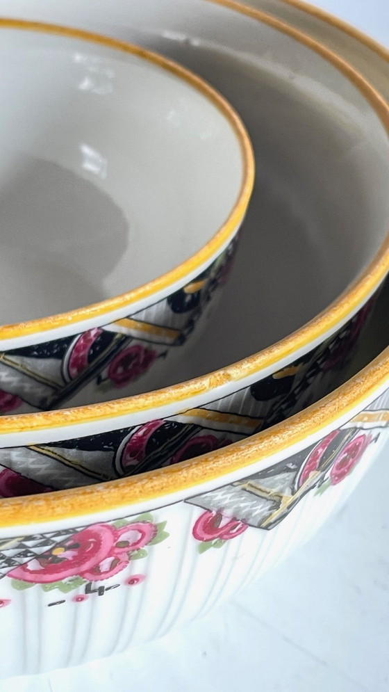 Image 1 of Ensaladeras Mehun con decoración Art Déco