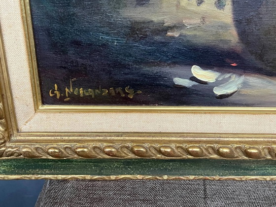 Gaston Noelanders, "Stilleven met witte rozen.", Schilderijen & Tekeningen, Canvas (foto 5 van 8)