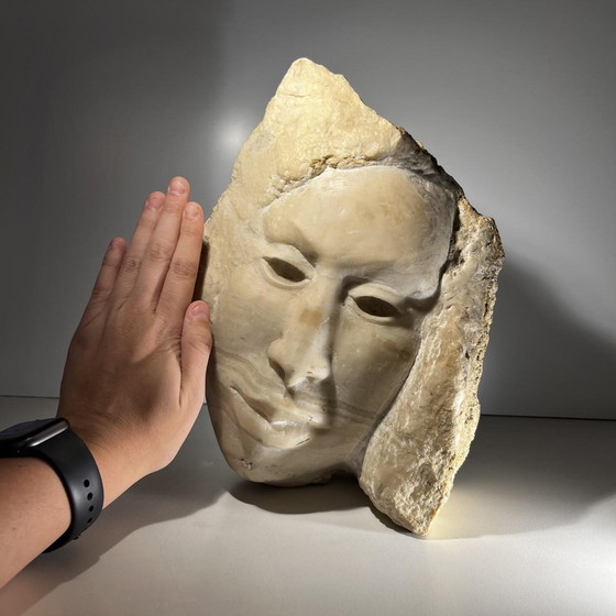 Georg Glaser, Woman's Face Sculpture, 1980s, Marble – Art Deco (photo 3 of 14)