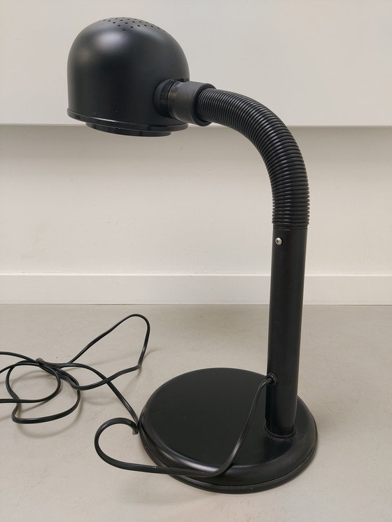 Image 1 of Vintage Space Age ALDA zwarte zwanenhals bureaulamp 