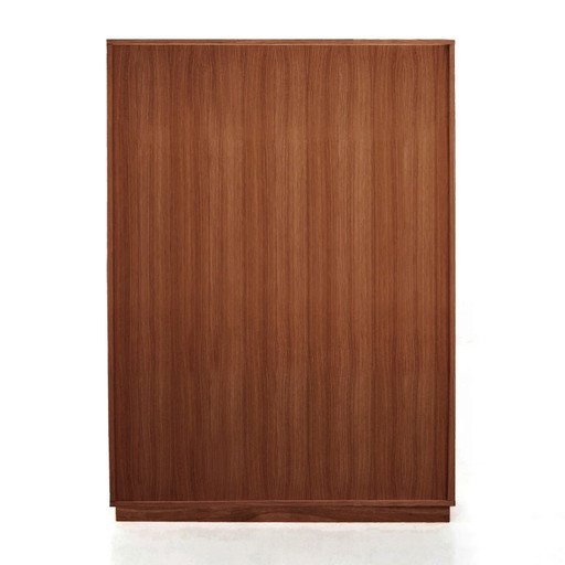 Teak stained oak high bookcase - R07