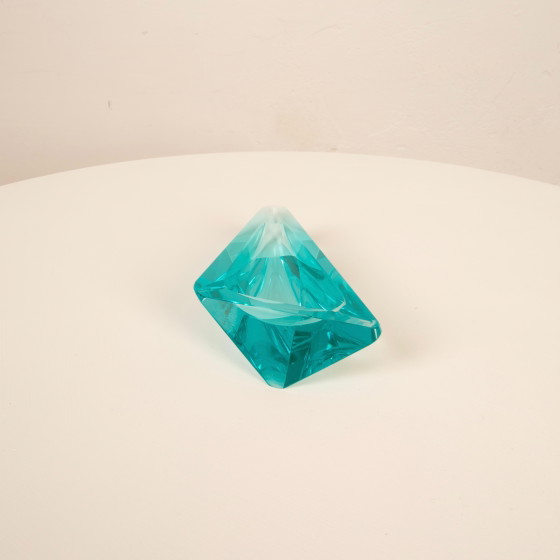 Blauwe kristallen asbak Fontana Arte Stijl, Italië 1970 – Ingrand, Tafelaccessoires, Crystal (photo 17 of 26)