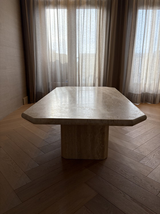 Image 1 of Vintage travertine marble coffee table