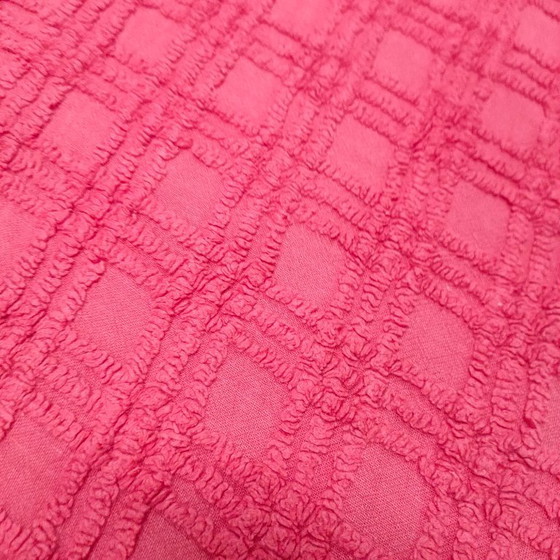 Image 1 of Original Chenille-Teppich/Spreter rosa 50s-70er Jahre