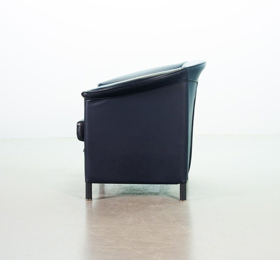 Image 1 of Wittmann Petrol Blue Soft Leather Club Chair Designed, Model Aura by Paolo Piva. Autriche, années 1980.