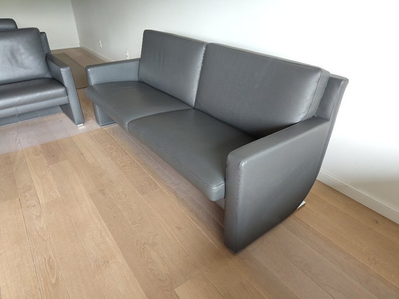 Image 1 of Leolux 3- en 2,5-zit in grijs kalfsleer