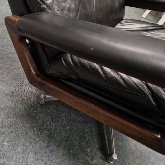 Image 1 of Strassle Vintage leather armchair swivel chair swivel chair