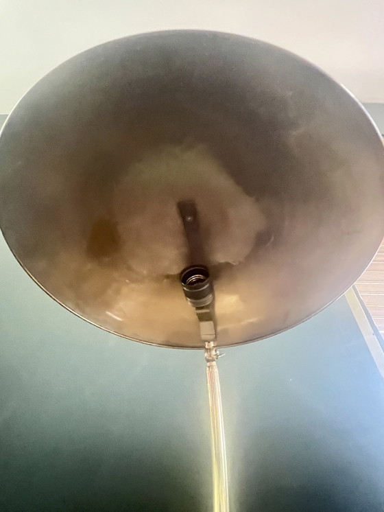 Image 1 of E. Hillebrand Bauhaus desk lamp model 7164, ca. 1930s. High-gloss polished brass.