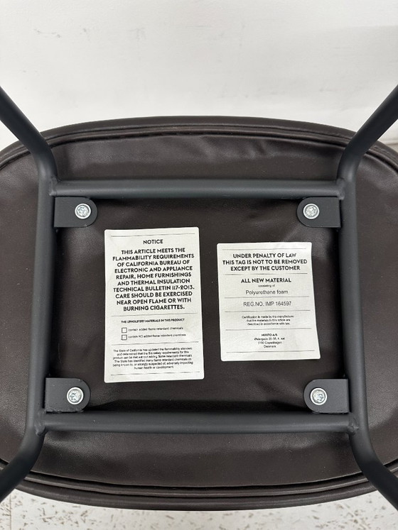 Image 1 of Sgabello da bar Muuto Fiber Tube design, 4 pezzi, 65 cm, in pelle nera