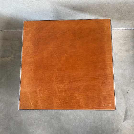 Image 1 of Mesa de centro "Trinity" de cuero Baxter Diseño italiano 1980