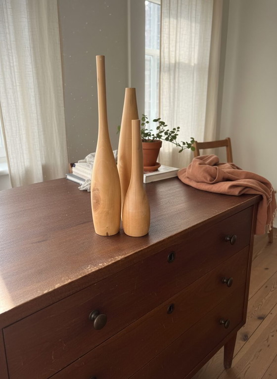 Image 1 of Set of 3 handmade solid wood vases – Leonardo Bueno