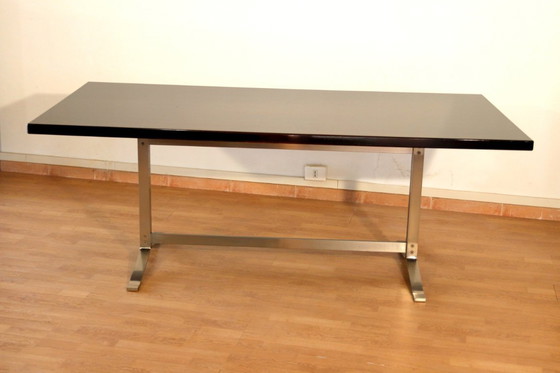 Image 1 of Table Formanova en palissandre et acier chromé, style milieu du siècle, par Gianni Moscatelli, 1965