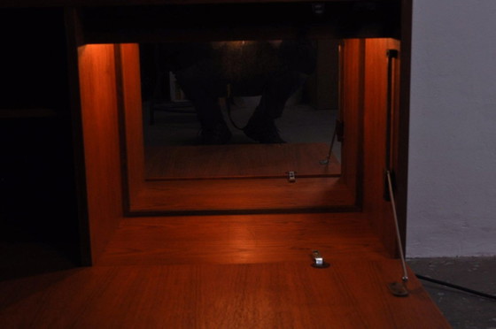 Image 1 of Mid-century Teak compartment cabinet with flap
