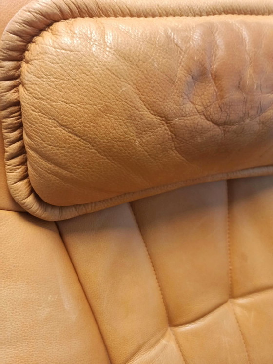 Hjellegjerde Møbel cognac leather recliner armchair and footstool – Wood (photo 15 of 15)