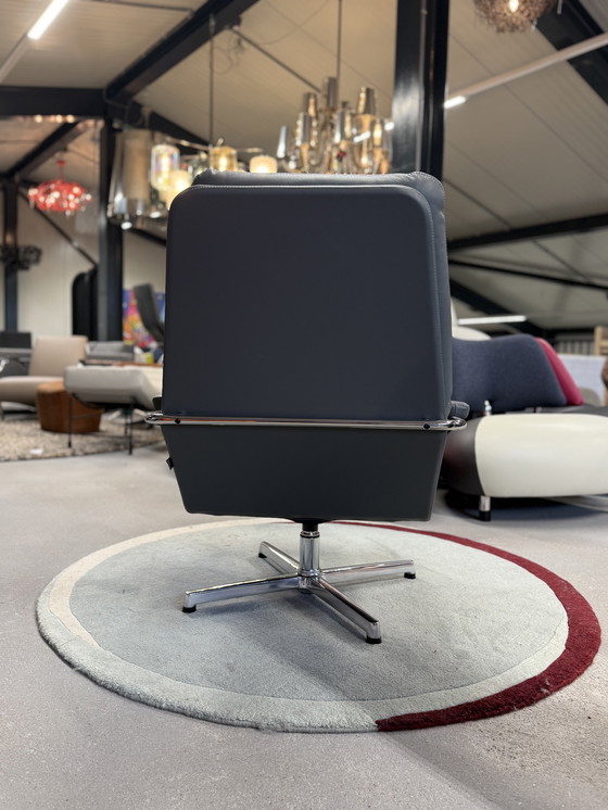Image 1 of Gelderland 400 Fauteuil Grijs Leer Draaistoel