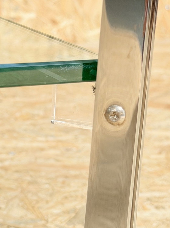 Image 1 of Table basse vintage en chrome et verre des années 1970