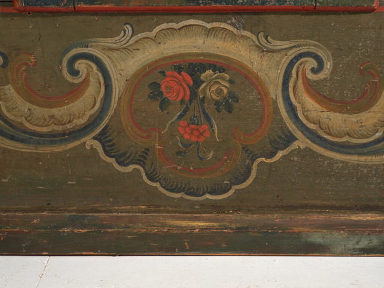Armadio Dipinto d'Arte Popolare, Europa Centrale, datato 1814, Armadi contenitori, Altro, Legno, Rosso (foto 44 di 49)