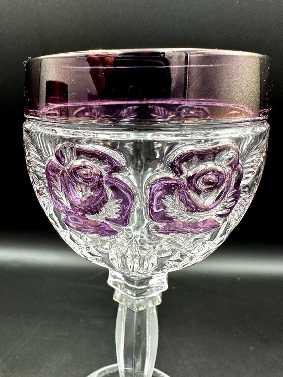 Image 1 of Copas de vino de cristal de plomo, Alemania, década de 1960, Anna Hütte