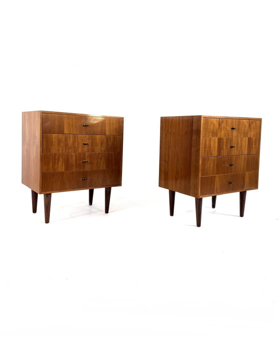 Image 1 of Ensemble de 2 commodes/tables de chevet danoises vintage des années 1960