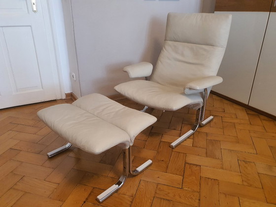 Image 1 of Sillón De Sede DS-2030 + Reposapiés / Otomana Arena / Cromo