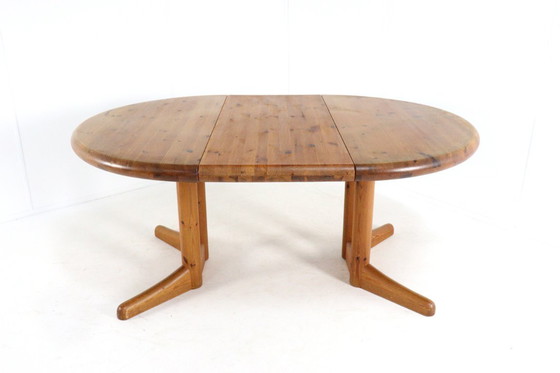 Image 1 of Vamdrup pine ronde 2x verlengbare eettafel 'Idom' vintage Deens