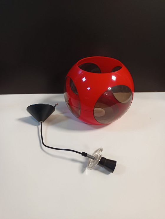Image 1 of Vintage red space age lamp Bug Eye 1970s