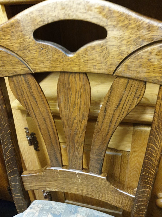 Image 1 of 6 eiken eetkamer stoelen 