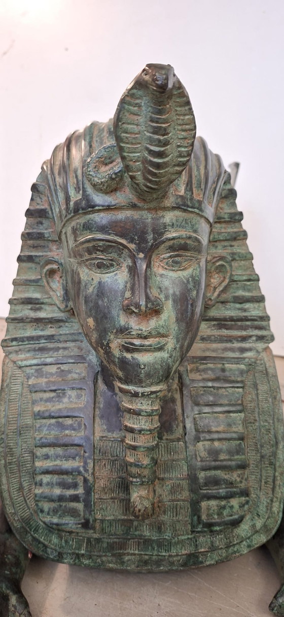 Image 1 of Bronzen Sfinx Hollywood Regency Salontafel 