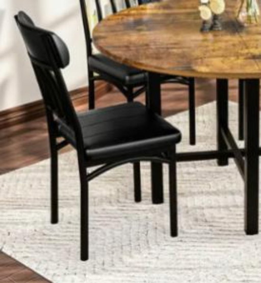 Set da pranzo con tavolo e sedie da 5 pezzi: tavolo circolare in legno da 39" con 4 sedute in similpelle