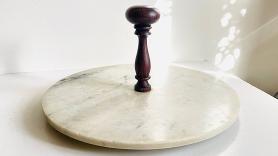 Image 1 of Vassoio per formaggi d'epoca in marmo e legno