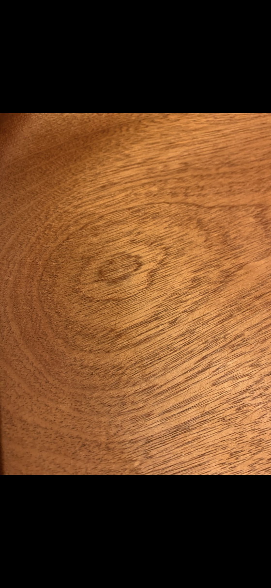 Image 1 of Grote Vintage Mahoniehouten Schaal – Ø 46 cm – Mid-Century Design