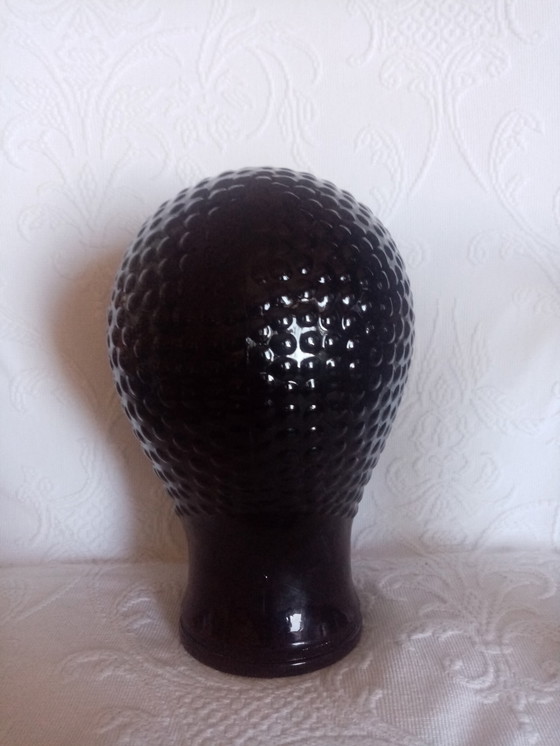 Image 1 of Black Glass Mannequin Head Design after Piero Fornasetti 70s