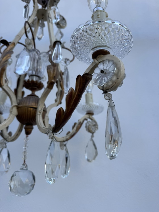 Lampadario in cristallo e ferro battuto con pendenti 1900 – Iron, Crystal (photo 3 of 15)