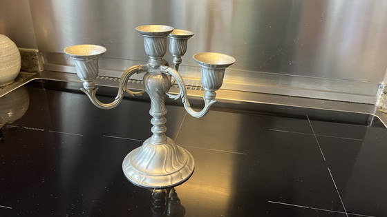 Image 1 of Candelabro de peltre con sello
