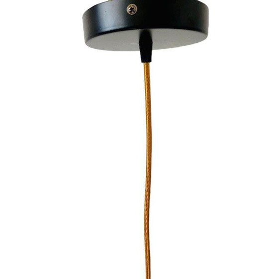 Image 1 of Lampada a sospensione vintage a cascata in vetro, metà secolo, nera e oro, anni '60