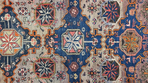 Handgeknoopt oosters wol antiek Kaukas Kazak tapijt nomad 122x195cm