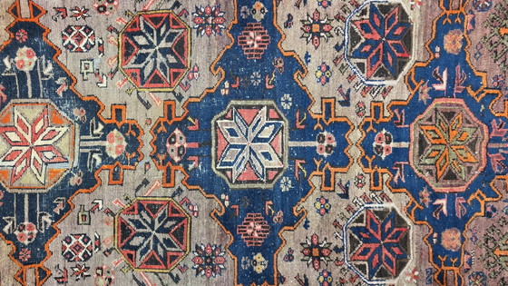Image 1 of Handgeknoopt oosters wol antiek Kaukas Kazak tapijt nomad 122x195cm