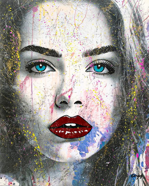 Gongas - Shine Girl - Artist Canvas – schilderijen tekeningen
