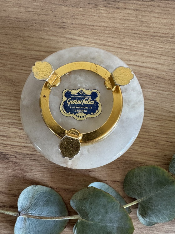 Image 1 of Scatola vintage in ottone e onice