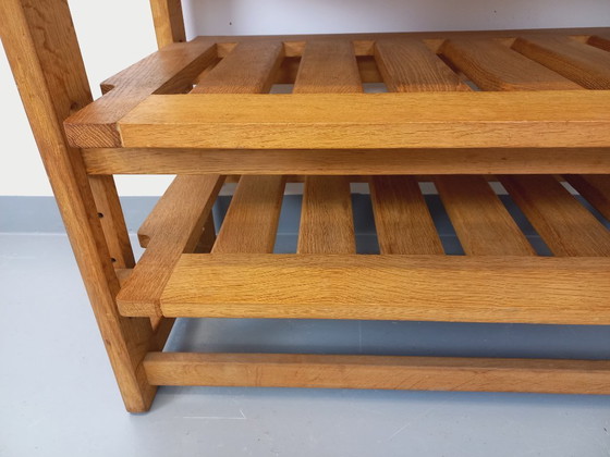 Image 1 of Guillerme et Chambron vintage solid oak open storage unit from the 60s