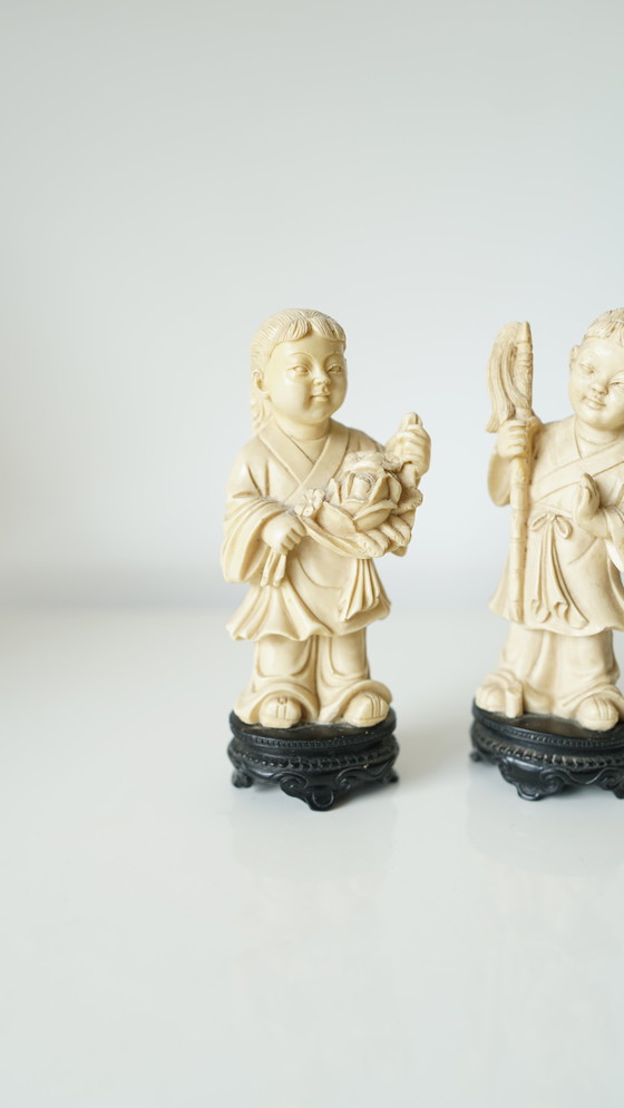 Image 1 of Lot de 2 statuettes chinoises - Art d'Asie - XXème